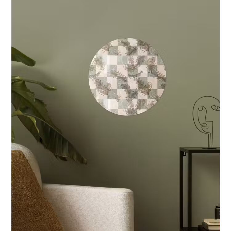 Planten - Bladeren - Marmer - Modern - Groen Wandcirkel behangsticker klein -sfeer2