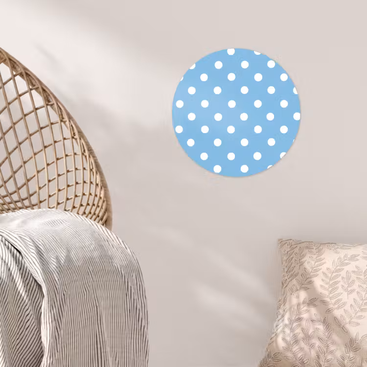 Polka - Dots - Blauw Wandcirkel behangsticker klein 186 -sfeer4