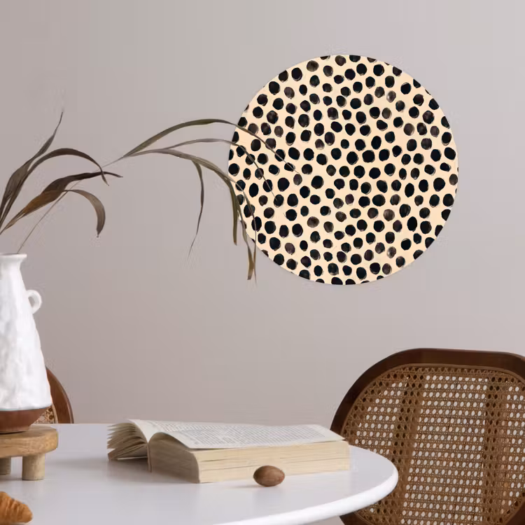 Stippen - Patroon - Zwart Wandcirkel behangsticker klein 186 -sfeer3
