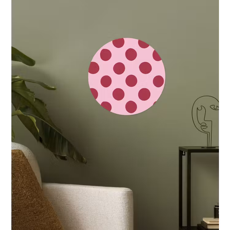 Stippen - Patroon - Bordeaux Wandcirkel behangsticker klein 186 -sfeer2