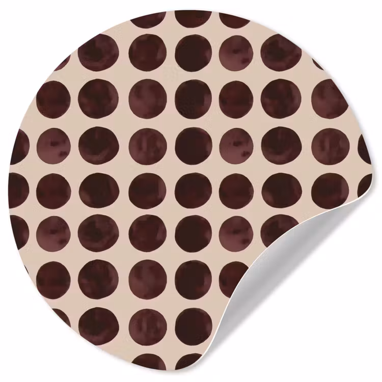Stippen - Patroon - Bruin Wandcirkel behangsticker klein 186 -3d