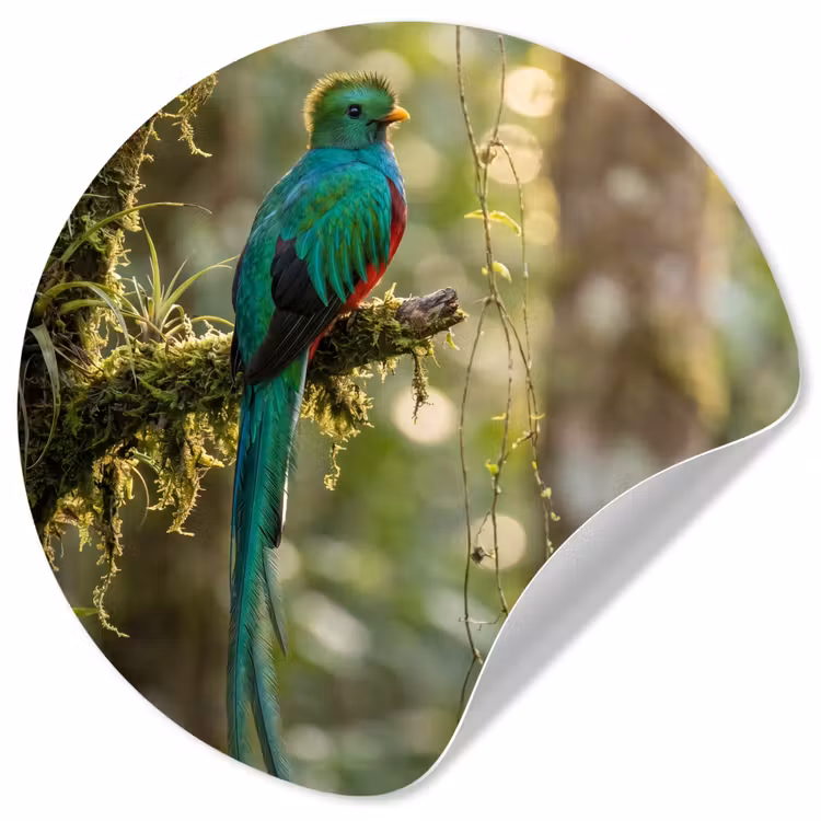 Quetzal - Jungle - Natuur - Groen Wandcirkel behangsticker klein -3d