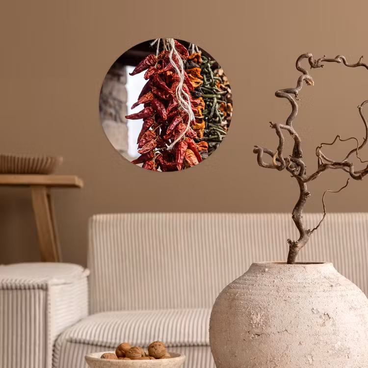 Wallpaper Circle - Red Peppers - Food - Rode pepers - Eten Wandcirkel behangsticker klein
