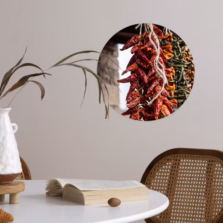 Wallpaper Circle - Red Peppers - Food - Rode pepers - Eten Wandcirkel behangsticker klein