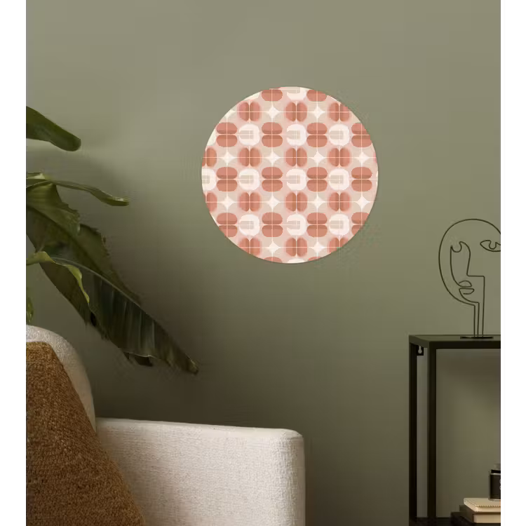Retro - Klassiek - Roze Wandcirkel behangsticker klein 186 -sfeer2