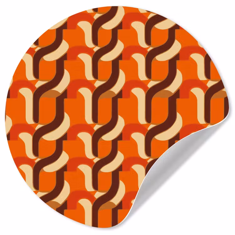 Retro - Modern - Kleurrijk Wandcirkel behangsticker klein 186 -3d
