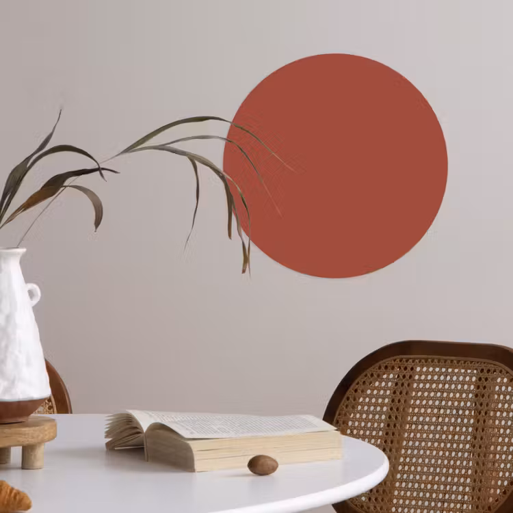 Rustic - Terracotta - Oranje Wandcirkel behangsticker klein 186 -sfeer3