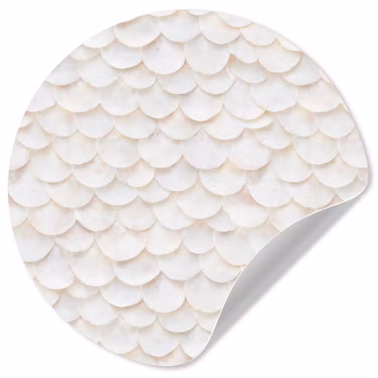 Schubben - Wit - Elegant Wandcirkel behangsticker klein 186 -3d