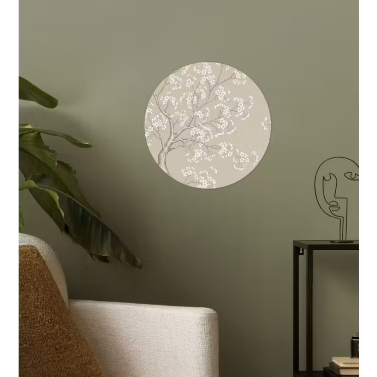 Sereen - Bloesem - Wit Wandcirkel behangsticker klein -sfeer2