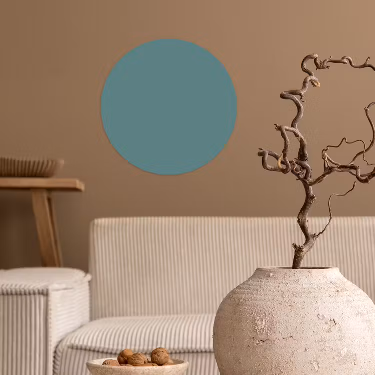 Serene - Teal - Blauw Wandcirkel behangsticker klein 186 -sfeer1