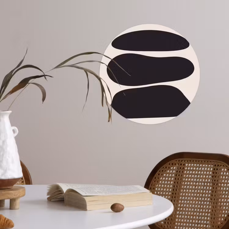 Wallpaper Circle - Shapes - Organic - Black - Vormen - Organisch - Zwart Wandcirkel behangsticker klein