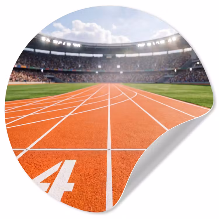 Sintelbaan - Stadion - Sport -Oranje Wandcirkel behangsticker klein -3d