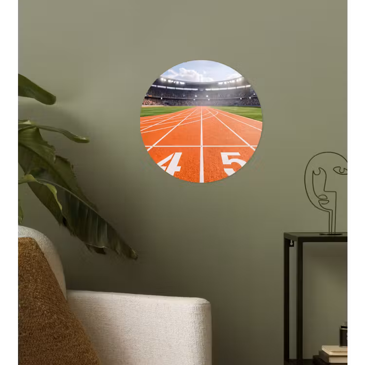 Sintelbaan - Stadion - Sport -Oranje Wandcirkel behangsticker klein -sfeer2