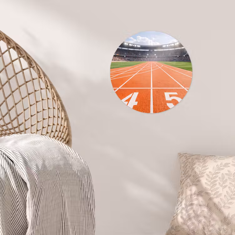 Sintelbaan - Stadion - Sport -Oranje Wandcirkel behangsticker klein -sfeer4