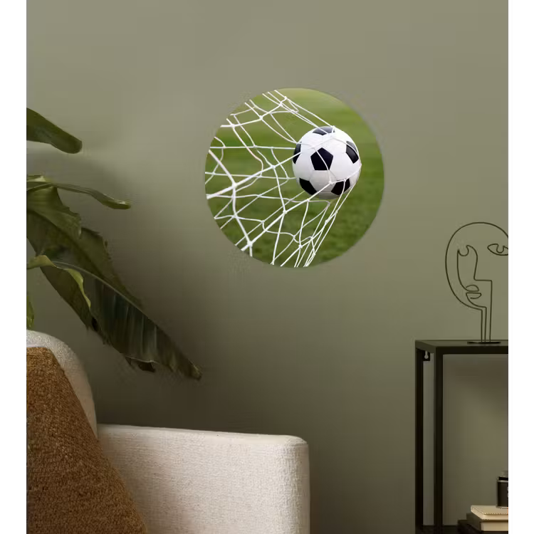Voetbal - Goal - Net - Sport Wandcirkel behangsticker klein -sfeer2