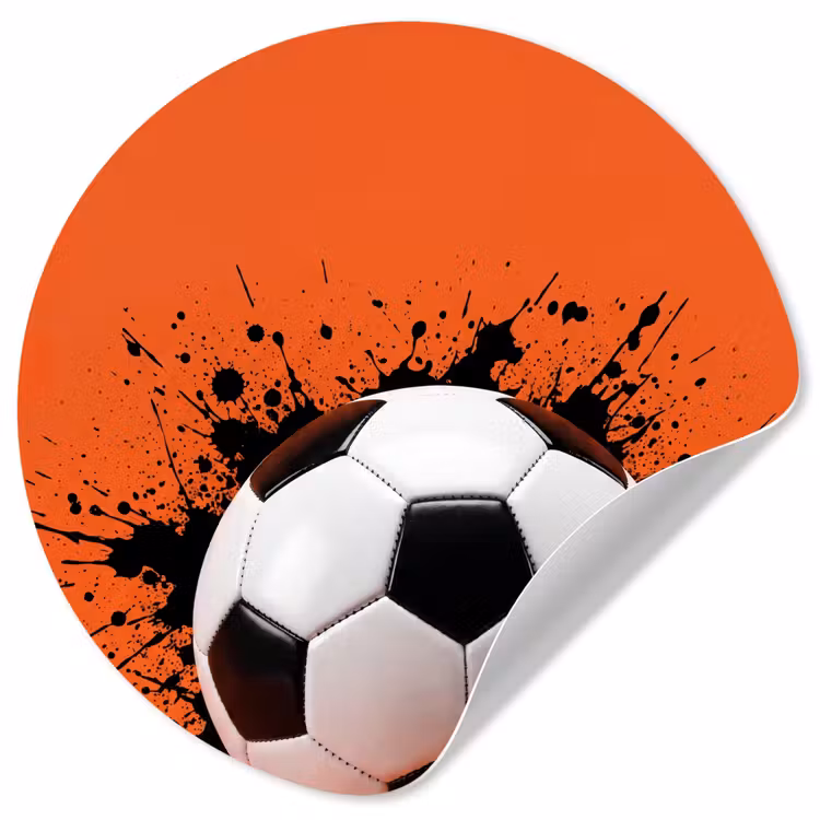 Voetbal - Verf - Sport - Oranje Wandcirkel behangsticker klein -3d