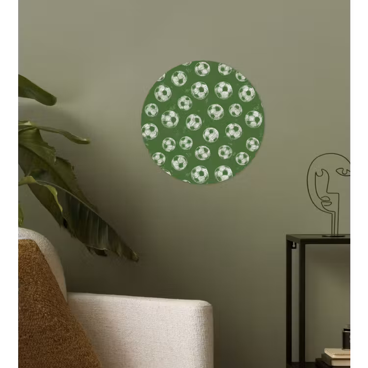 Voetbal - Sport - Groen Wandcirkel behangsticker klein 186 -sfeer2