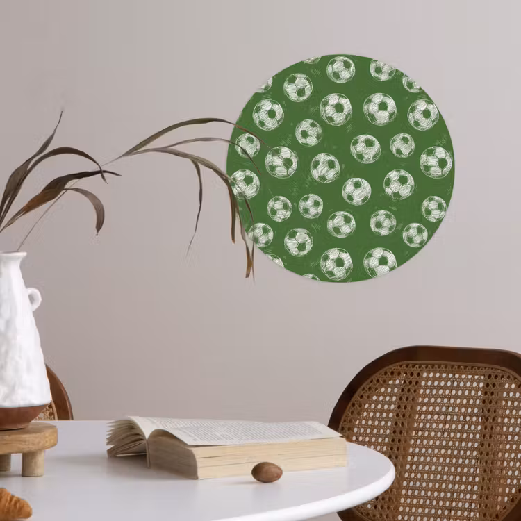 Voetbal - Sport - Groen Wandcirkel behangsticker klein 186 -sfeer3