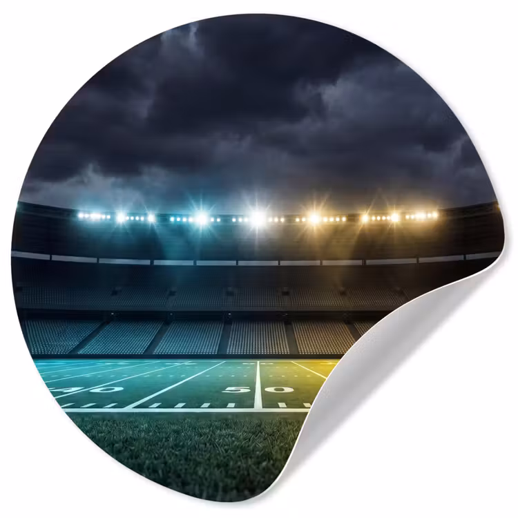Voetbal - Stadion - Nacht - Modern Wandcirkel behangsticker klein -3d