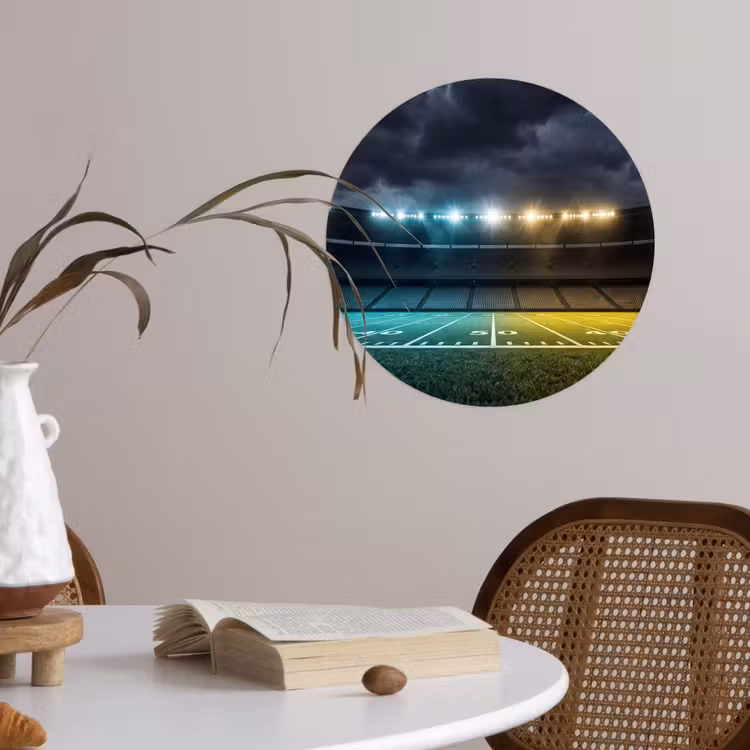 Voetbal - Stadion - Nacht - Modern Wandcirkel behangsticker klein -sfeer3