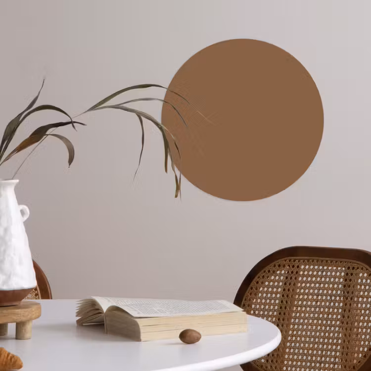 Soft - Walnut - Bruin Wandcirkel behangsticker klein 186 -sfeer3