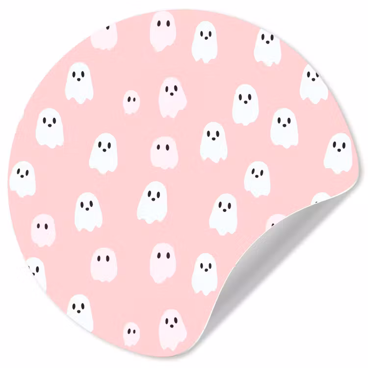 Spookjes - Patroon - Roze Wandcirkel behangsticker klein 186 -3d