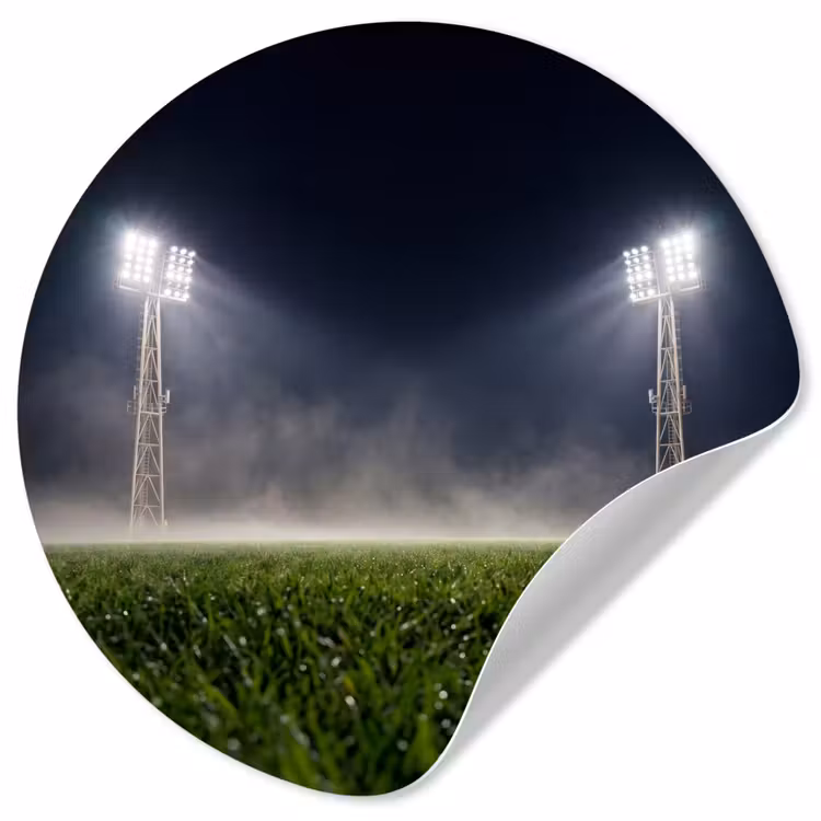 Stadion - Lichtmast - Sport - Nacht Wandcirkel behangsticker klein -3d