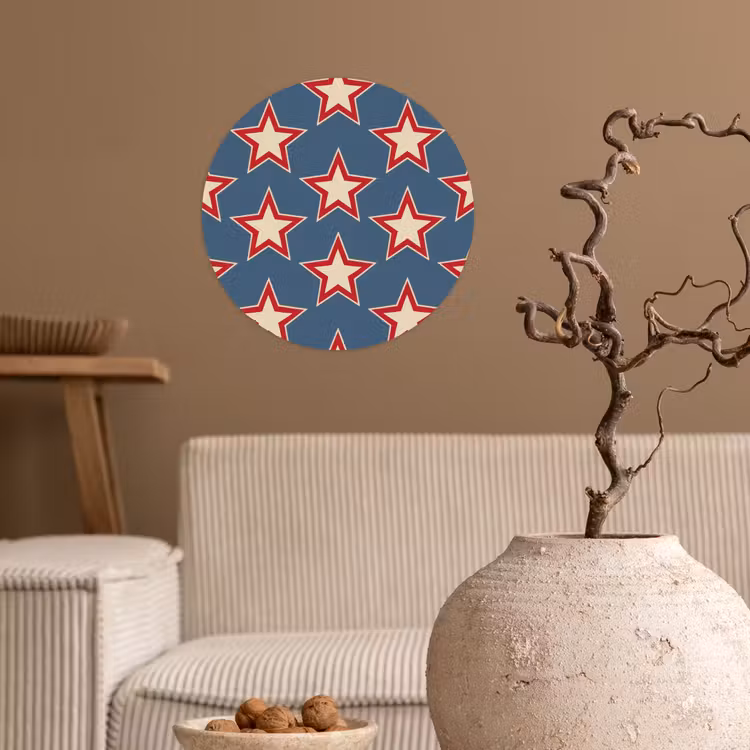 Ster - Klassiek - Blauw Wandcirkel behangsticker klein 186 -sfeer1