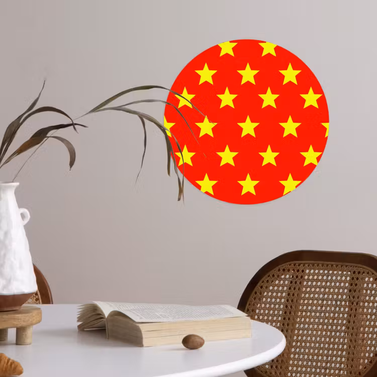 Ster - Patroon - Geel Wandcirkel behangsticker klein 186 -sfeer3