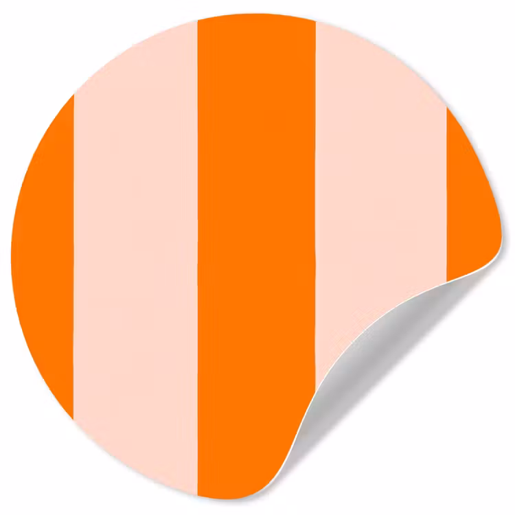 Strepen - Modern - Oranje Wandcirkel behangsticker klein 186 -3d