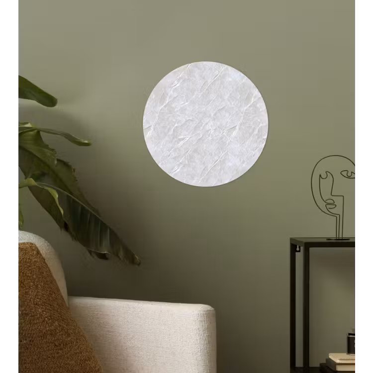 Oppervlakte - Textuur - Grijs Wandcirkel behangsticker klein 186 -sfeer2
