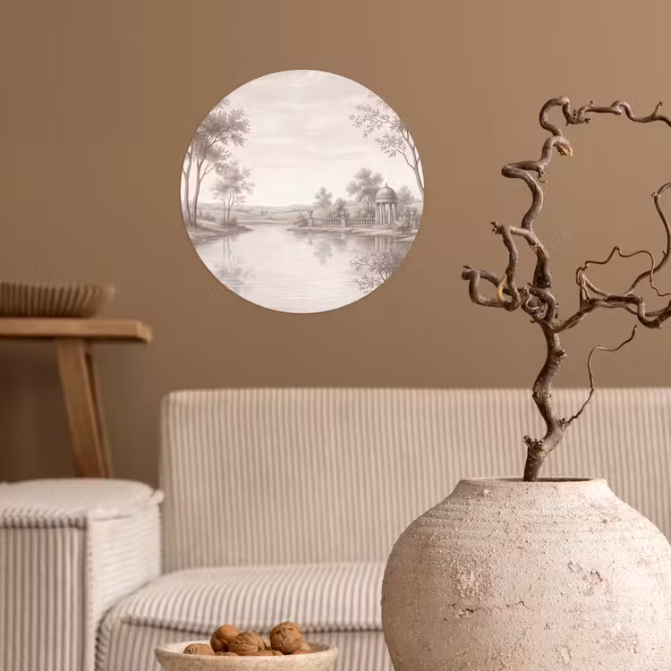 Terras - Water - Natuur - Landschap Wandcirkel behangsticker klein -sfeer1