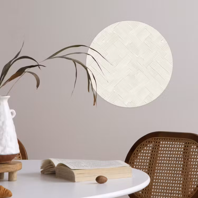 Textuur - Abstract - Beige Wandcirkel behangsticker klein 186 -sfeer3
