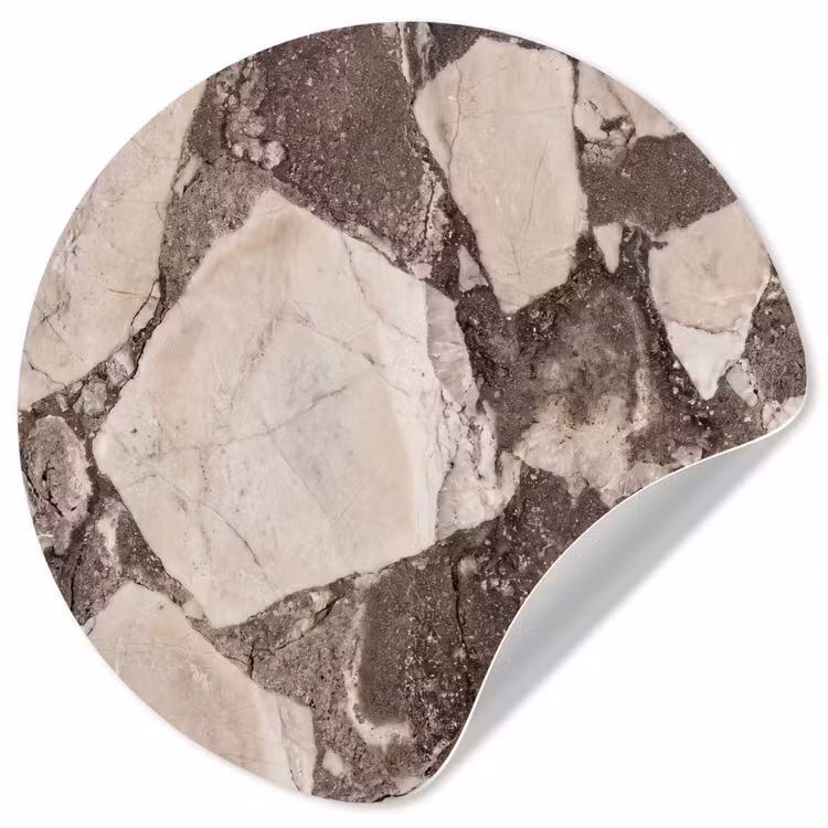 Textuur - Marmer - Abstract - Beige - Bruin Wandcirkel behangsticker klein -3d
