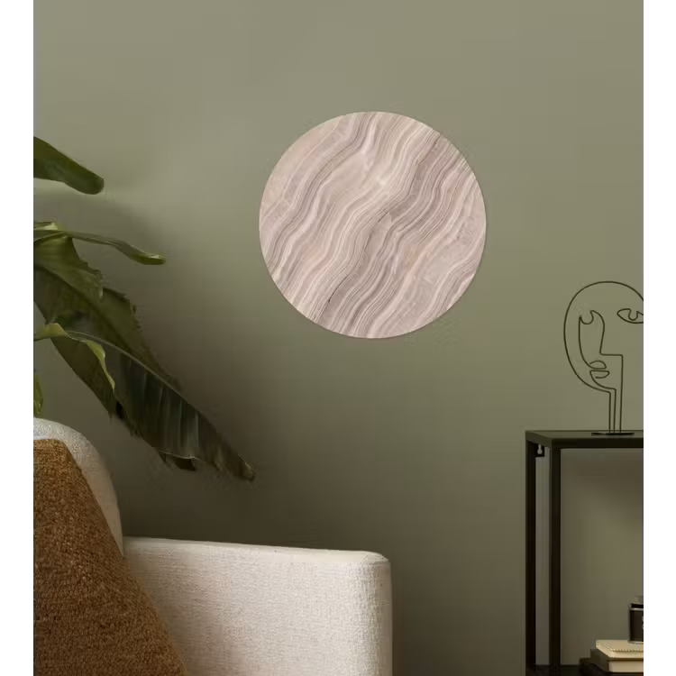 Textuur - Golvend - Abstract - Modern - Beige Wandcirkel behangsticker klein -sfeer2