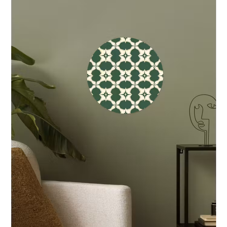 Tegel - Klassiek - Groen Wandcirkel behangsticker klein 186 -sfeer2