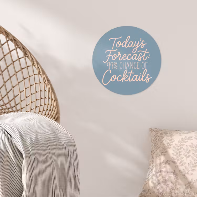 Today's Forecast - Cocktails - Blauw Wandcirkel behangsticker klein -sfeer4