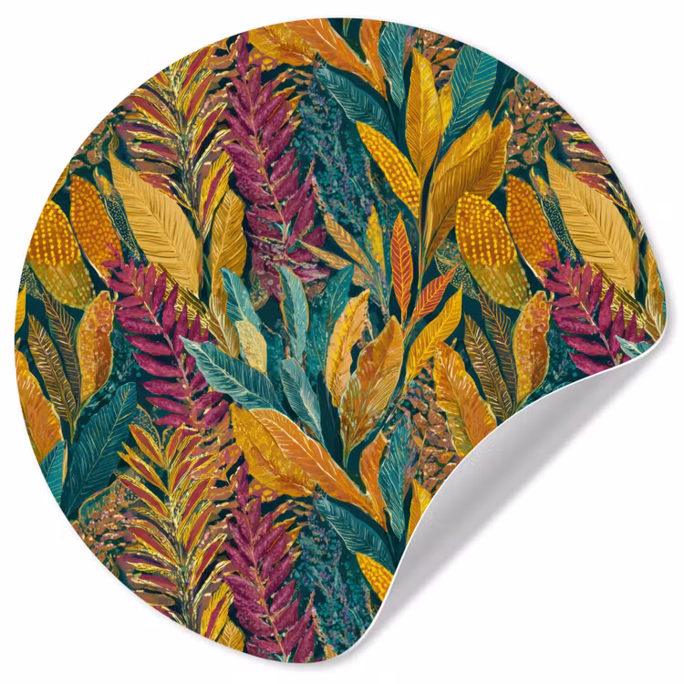 Tropische - Botanisch - Patroon - Kleurrijk - Exotisch Wandcirkel behangsticker klein 186 -3d