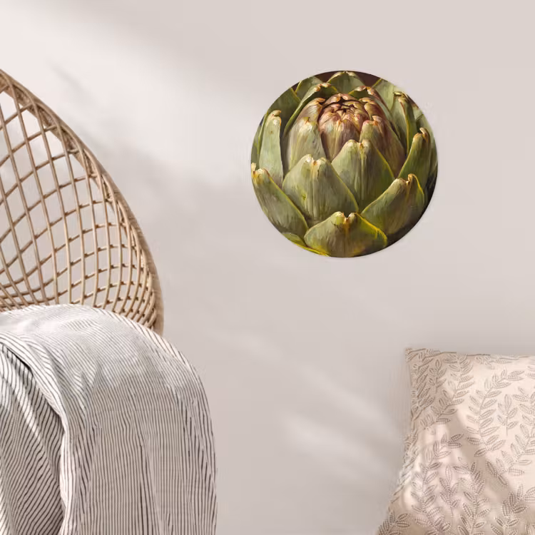 Wallpaper Circle - Vegetable - Artichoke - Green - Groente - Artisjok - Groen Wandcirkel behangsticker klein