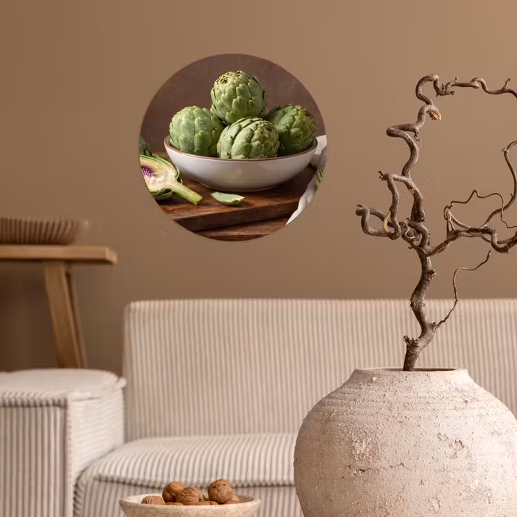 Wallpaper Circle - Vegetables - Artichoke - Kitchen - Groenten - Artisjok - Keuken Wandcirkel behangsticker klein