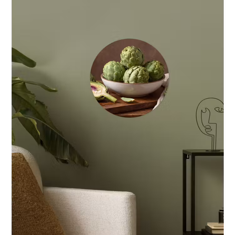 Wallpaper Circle - Vegetables - Artichoke - Kitchen - Groenten - Artisjok - Keuken Wandcirkel behangsticker klein