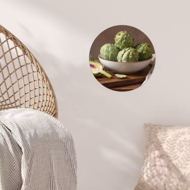 Wallpaper Circle - Vegetables - Artichoke - Kitchen - Groenten - Artisjok - Keuken Wandcirkel behangsticker klein