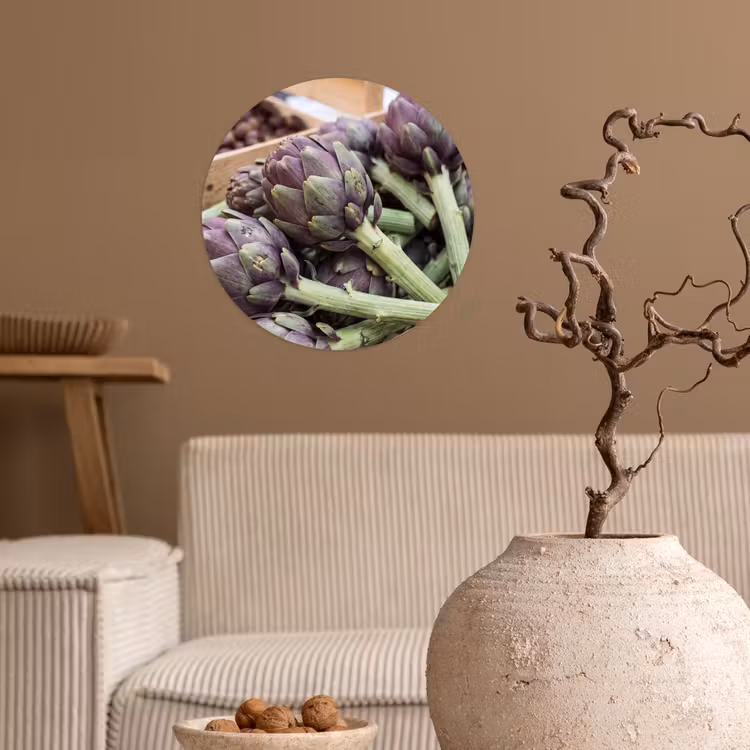 Wallpaper Circle - Vegetables - Market - Fresh - Groenten - Markt - Vers Wandcirkel behangsticker klein