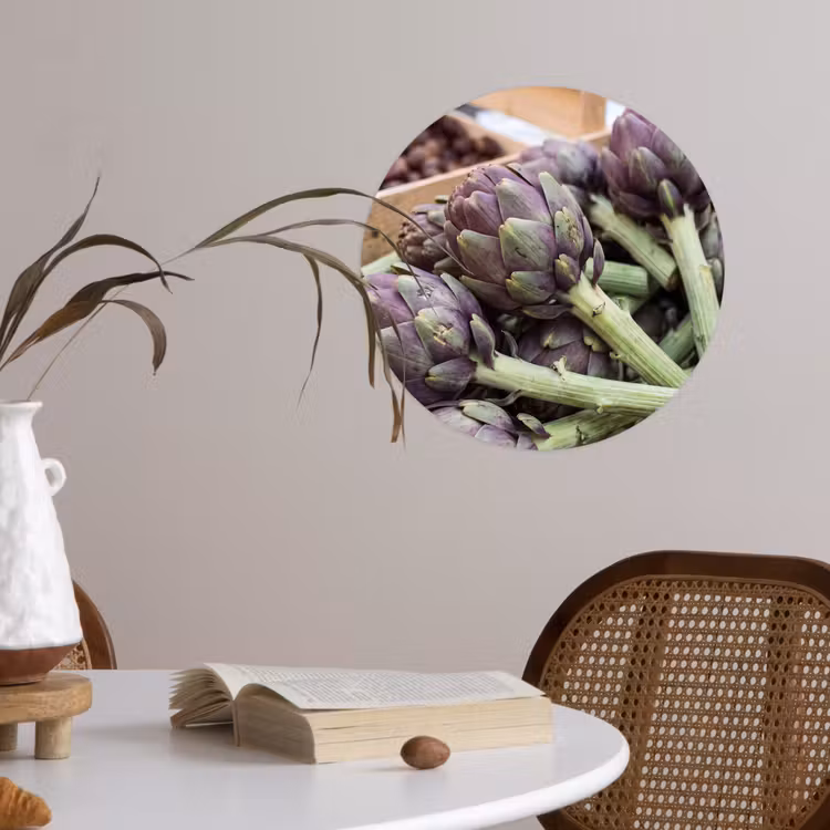 Wallpaper Circle - Vegetables - Market - Fresh - Groenten - Markt - Vers Wandcirkel behangsticker klein