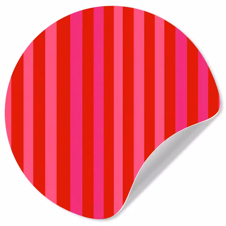 Verticaal - Strepen - Roze Wandcirkel behangsticker klein 186 -3d
