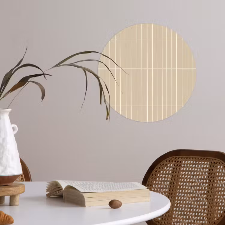 Verticaal - Wandtegel - Crème - Beige Wandcirkel behangsticker klein 186 -sfeer3