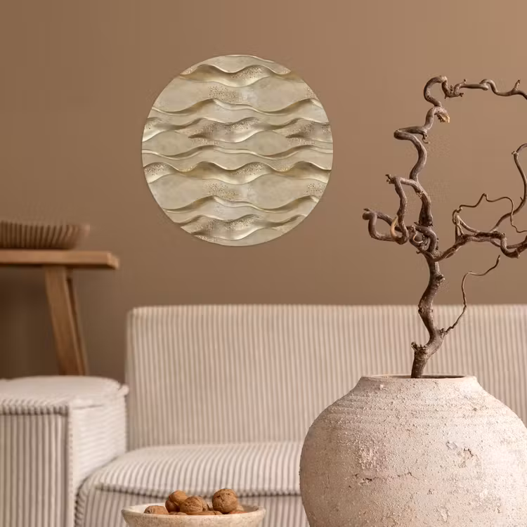 Golven - Patroon - Goud Wandcirkel behangsticker klein 186 -sfeer1