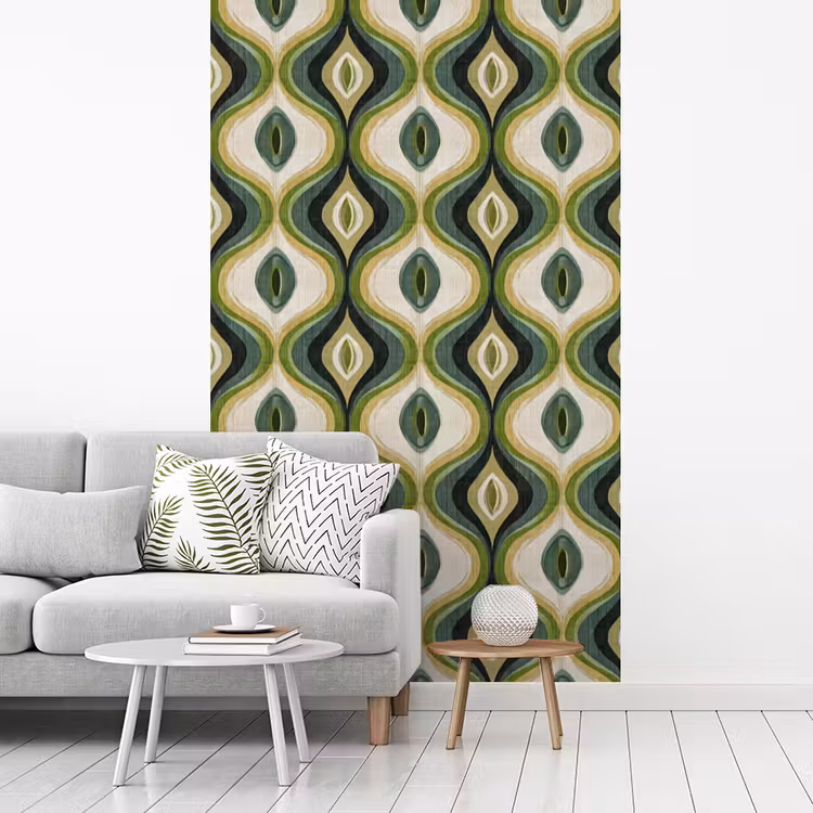 Abstract - Ritmisch - Groen fotobehang vinyl groot 66 -woonkamer