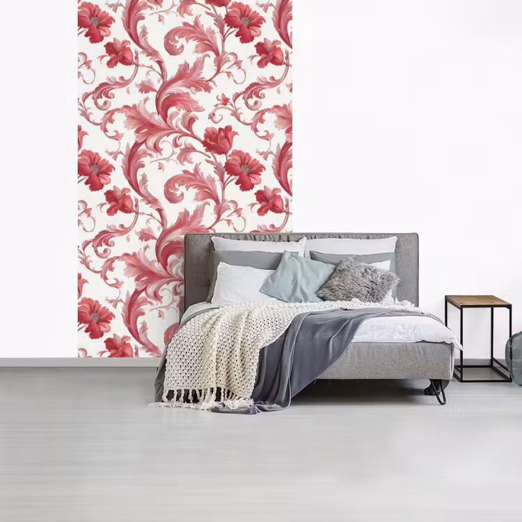Barok - Patroon - Rood fotobehang vinyl groot 66 -slaapkamer