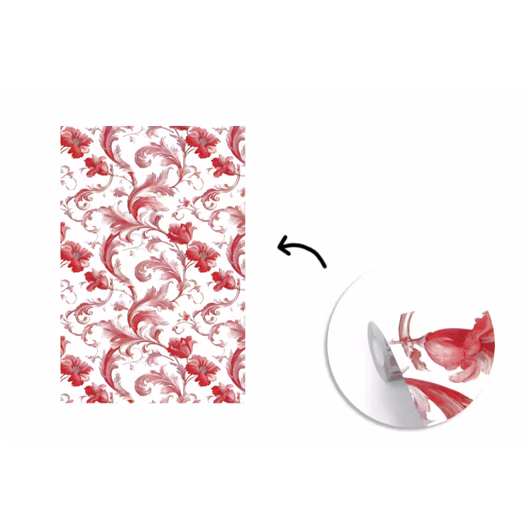 Barok - Patroon - Rood fotobehang vinyl groot 66 -3d
